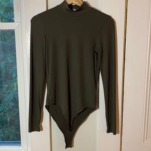 Army Green Long-sleeve Bodysuit